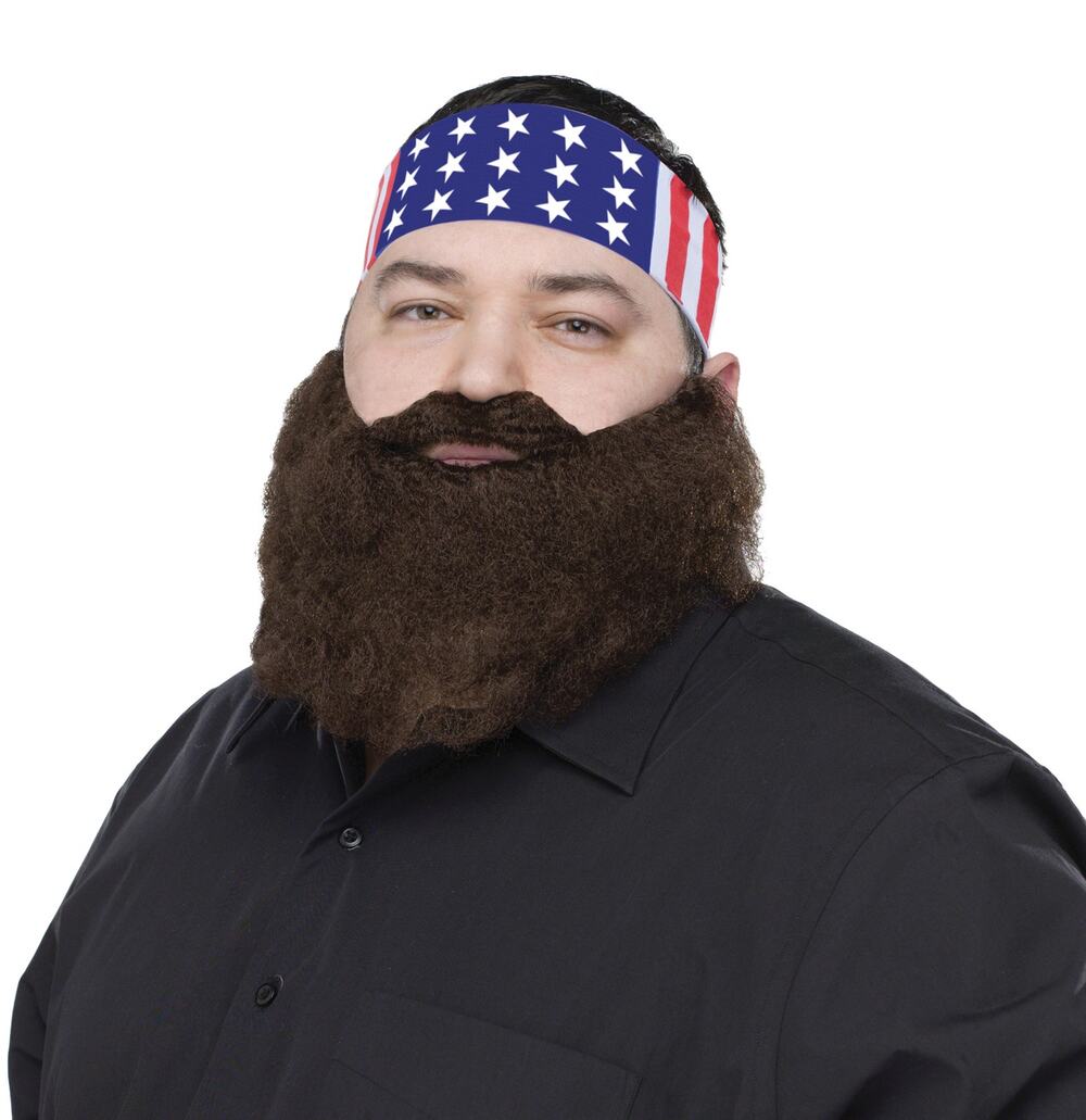 WILLIE WILLY CRAZY QUACKERS AMERICAN BANDANA & BROWN BEARD COSTUME FW90290BB